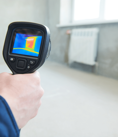 Expert étanchéité vérifie fuite radiateur caméra thermique, intervention directe sans sous-traitance.